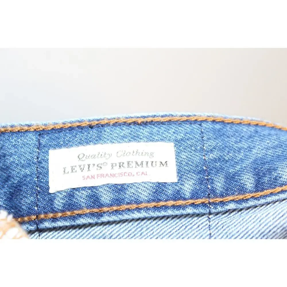 Levi's Deconstructed Button Fly Denim Cut Off Jean Skirt Blue Women's 32 H11823 - Picture 11 of 16